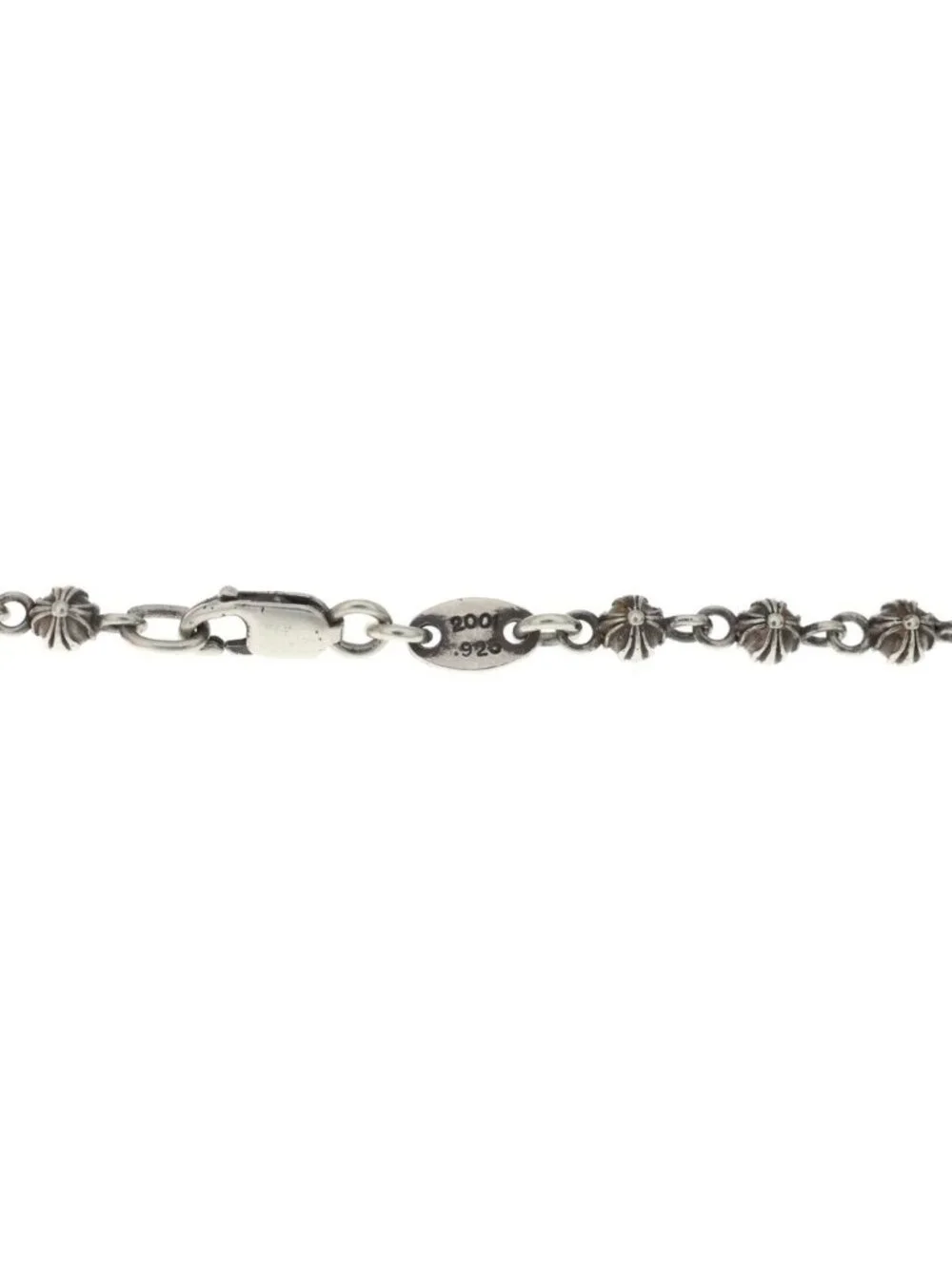 Chrome Hearts Tiny Cross Ball Beaded Chain Beads Necklace Silver